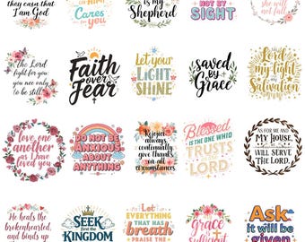 Elegant Christian PNG Bundle, Bible Verse Designs (Digital Download)