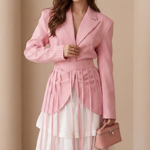 pink fringe blazer dress Pink Me Fringe Blazer M