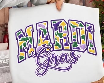 Faux Yarn Mardi Gras Png, Latch Hook Crochet Mardi Gras Png, Preppy Glitter Knit Png, Faux Embroidery Crochet Mardi Gras Png Louisiana Png