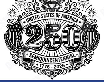 USA America 4th of July 250th Years Anniversary 1776–2026 SVG PNG Logo Design for Shirt