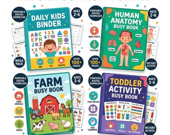Toddler Busy Book Printable Montessori Learning Binder, Preschool Activities Busy Binder, Kids Quiet Book, Homeschool Resources