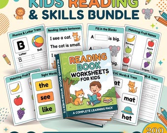 Preschool Curriculum | Reading Comprehension Worksheets for Kids | Kindergarten Reading Bundle | Homeschool Printables | Fill in the Blanks