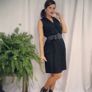 Vintage 90s Black Silk Backless Dress