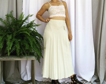 90s Vintage Polka Dot High Waisted Midi Maxi Circle Skirt
