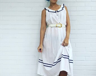 Vintage 90s Nautical See Through Dress