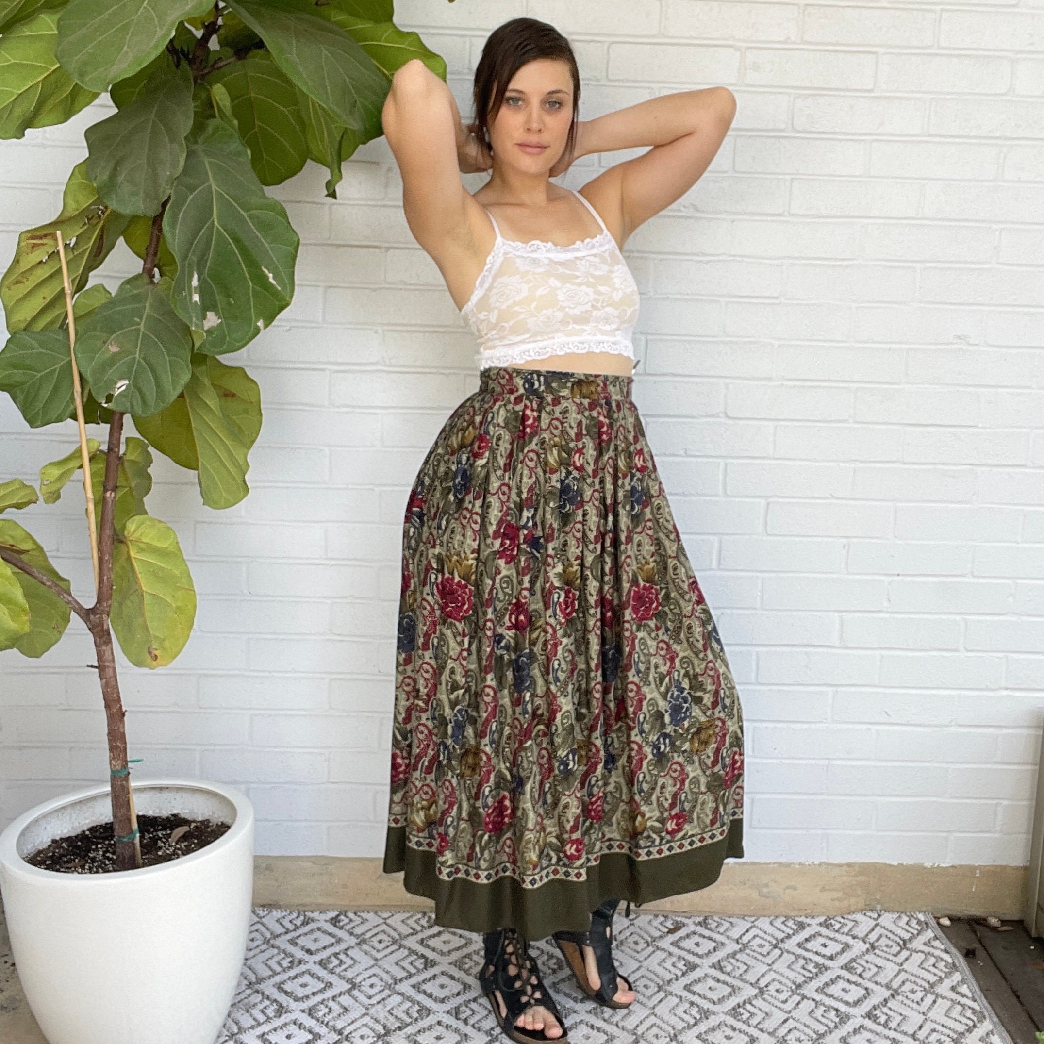 スカート Ameri VINTAGE PAISLEY RUG SKIRT ameri VINTGE paisley rug skirt