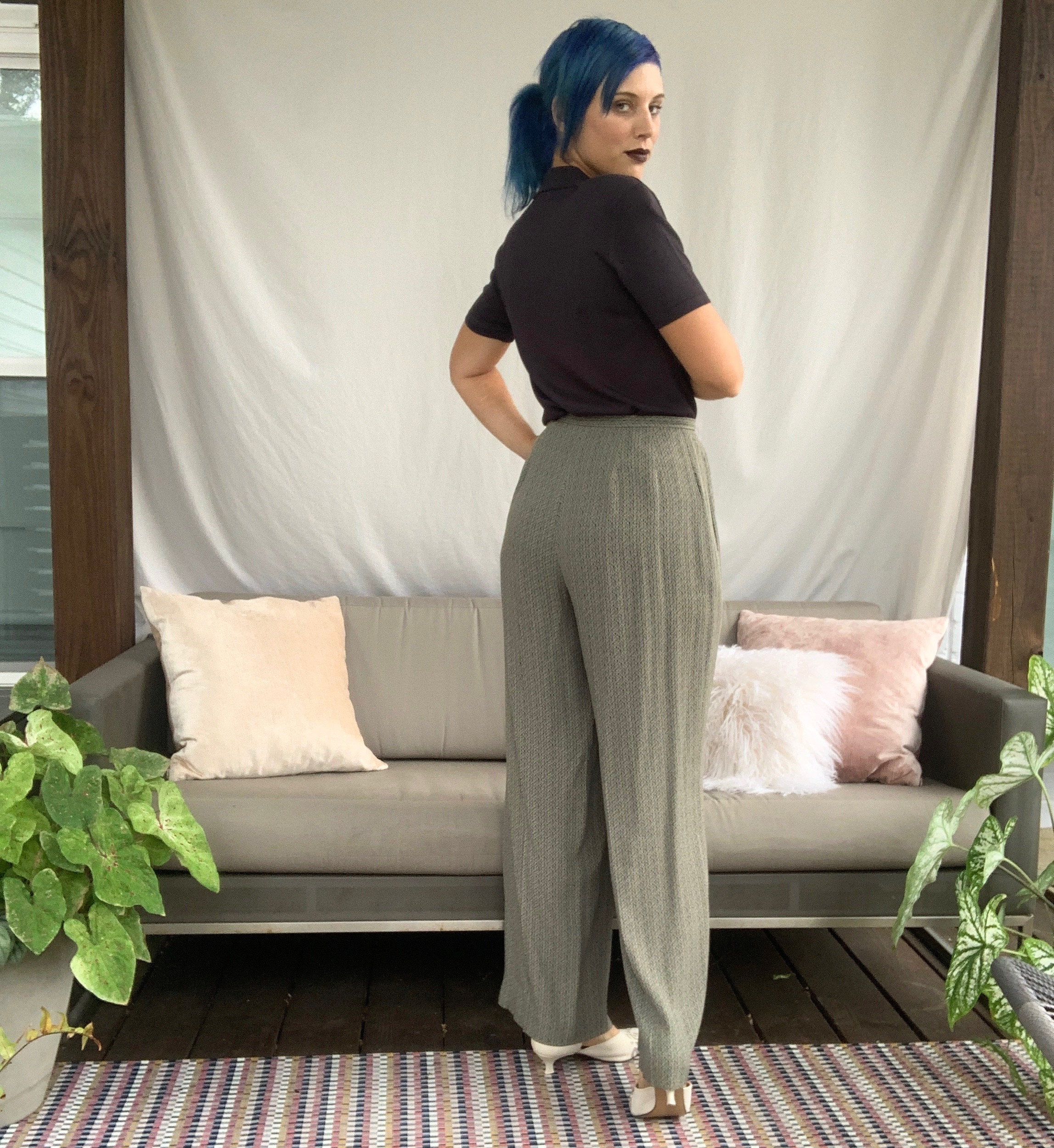 pleated pants high waisted