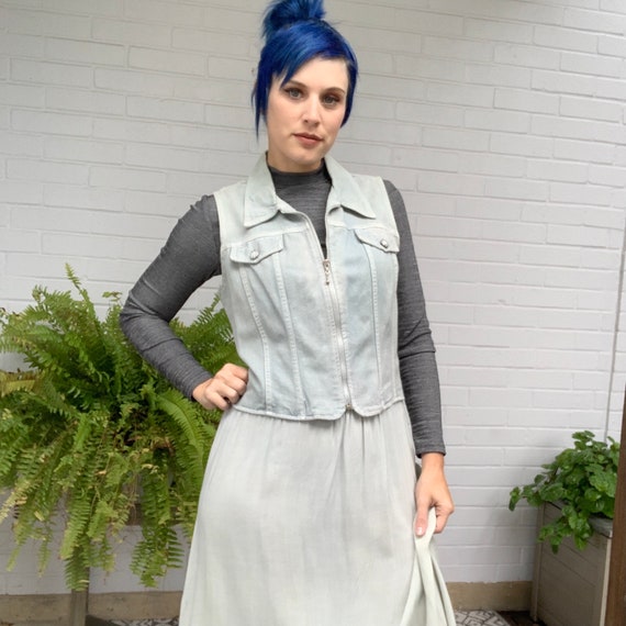 Vintage 90s Denim Maxi Dress - image 2