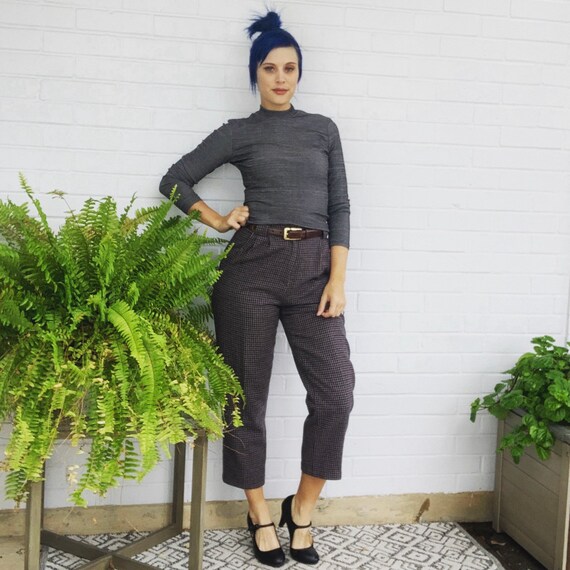 Vintage 80s High Waisted Pants 90s Tweed Pants