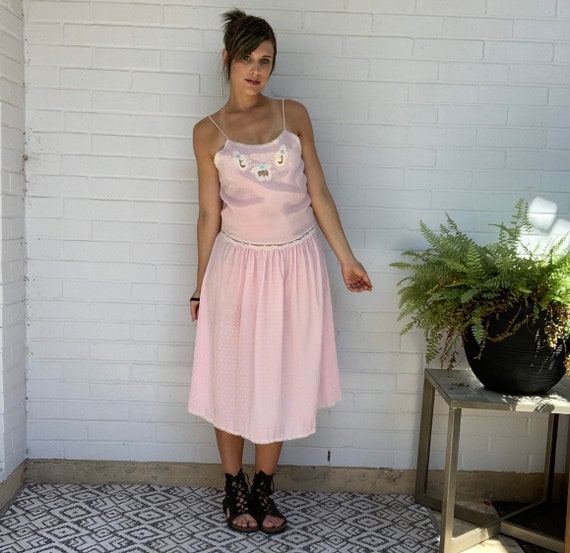 open lace back dress Blush Pinstripe Drop Waist Mini Dress