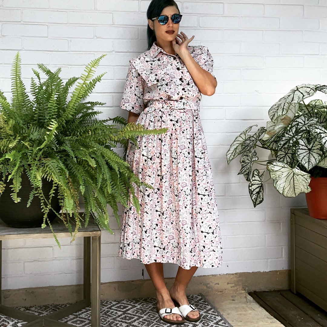 floral t shirt dress T-Shirt cold (max 30C or 90F) Floral Sundress Shirt Dress Button