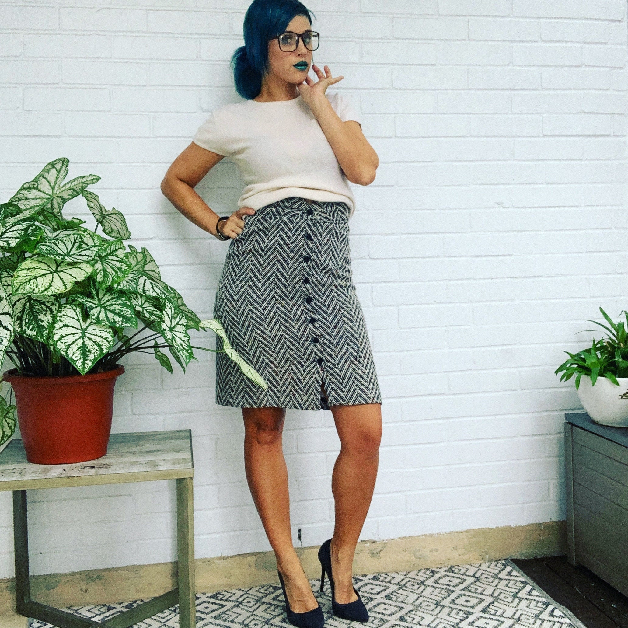 60s Skirt Sexy Secretary Aline Skirt Vintage Pencil Skirt
