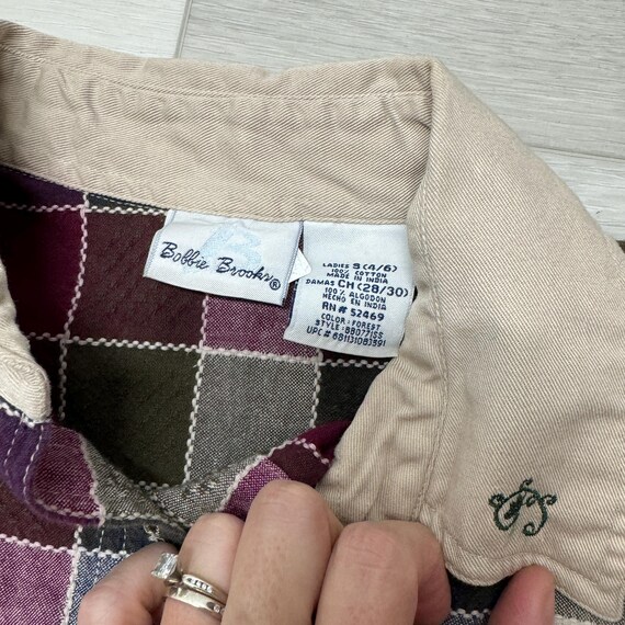 Vintage 90s Patchwork Blouse: Embroidered Collar,… - image 7