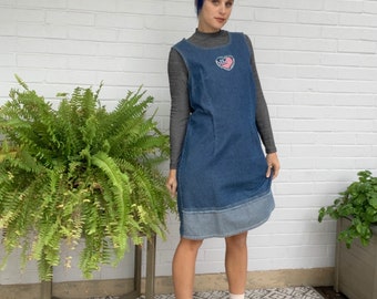 Ameri　ADORABLE BACK RIBBON DENIM DRESS Axelle Denim Mini Dress In Peyton Vintage Blue | Alice + Olivia