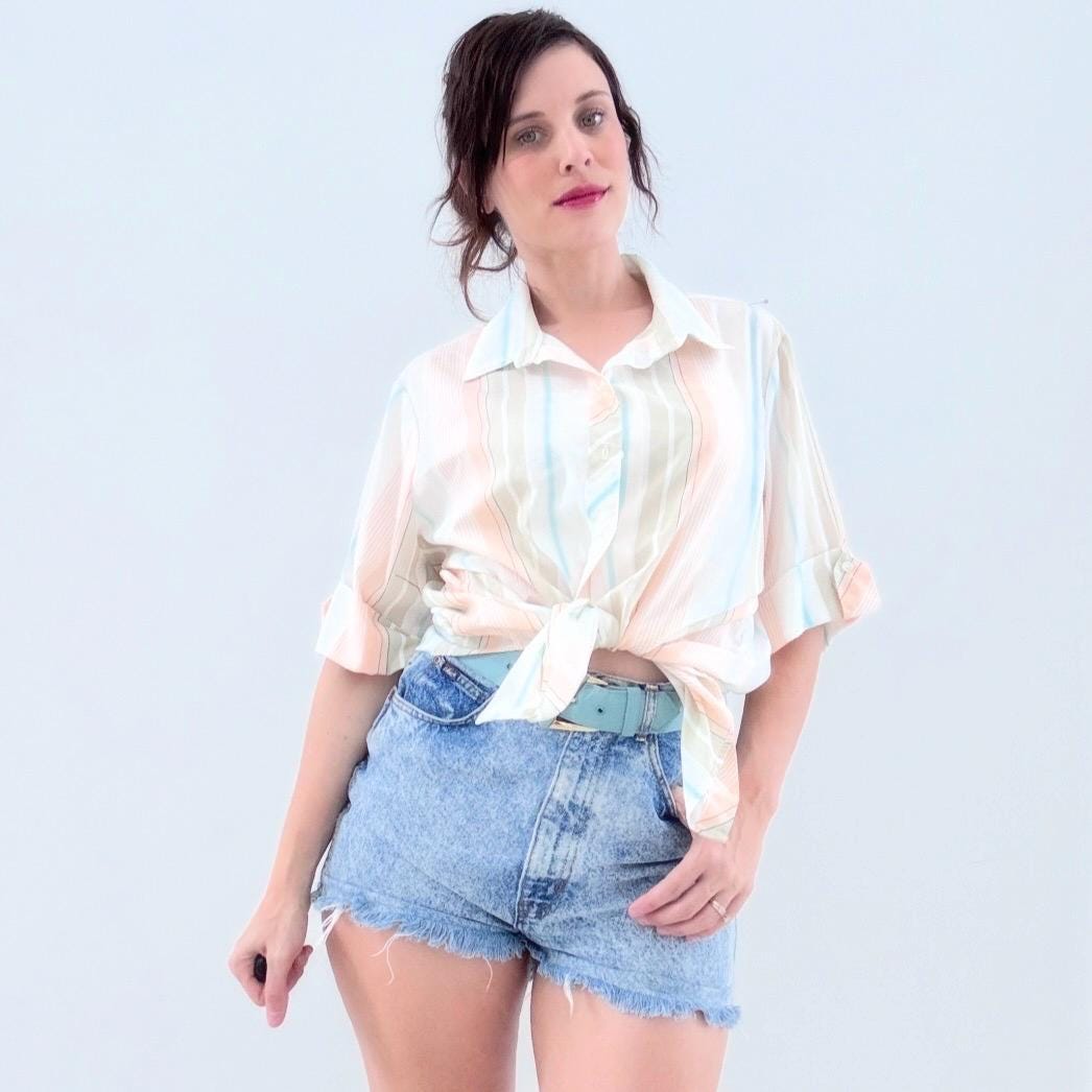 80's Sheer Shirt - Etsy
