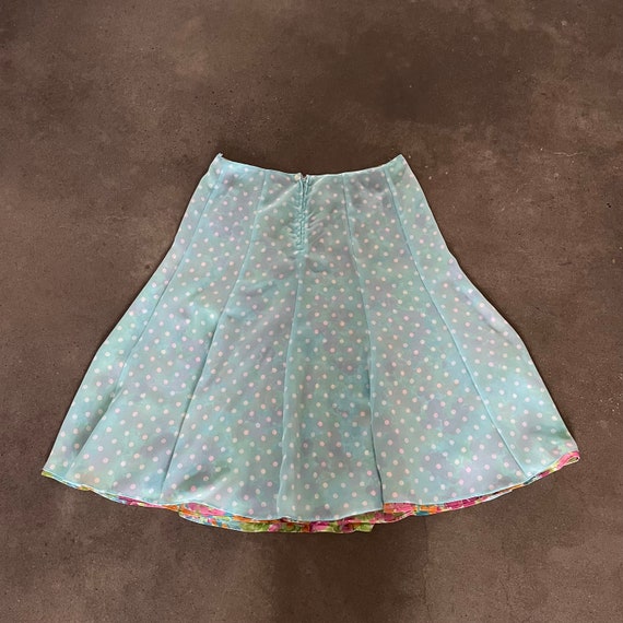 90s Vintage High Waisted Skirt Pastel Floral Trum… - image 8