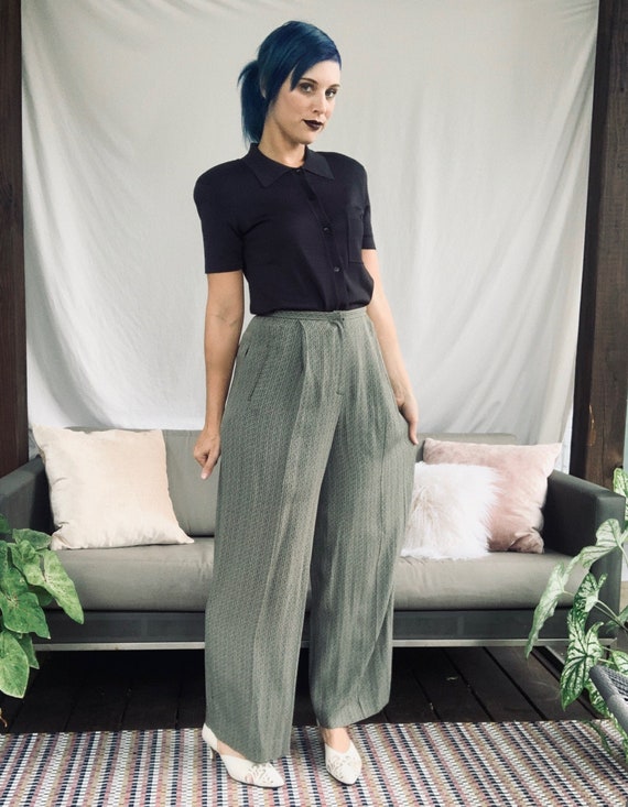 Pleated Pants High Waisted Pants Wide Leg Pants - image 1