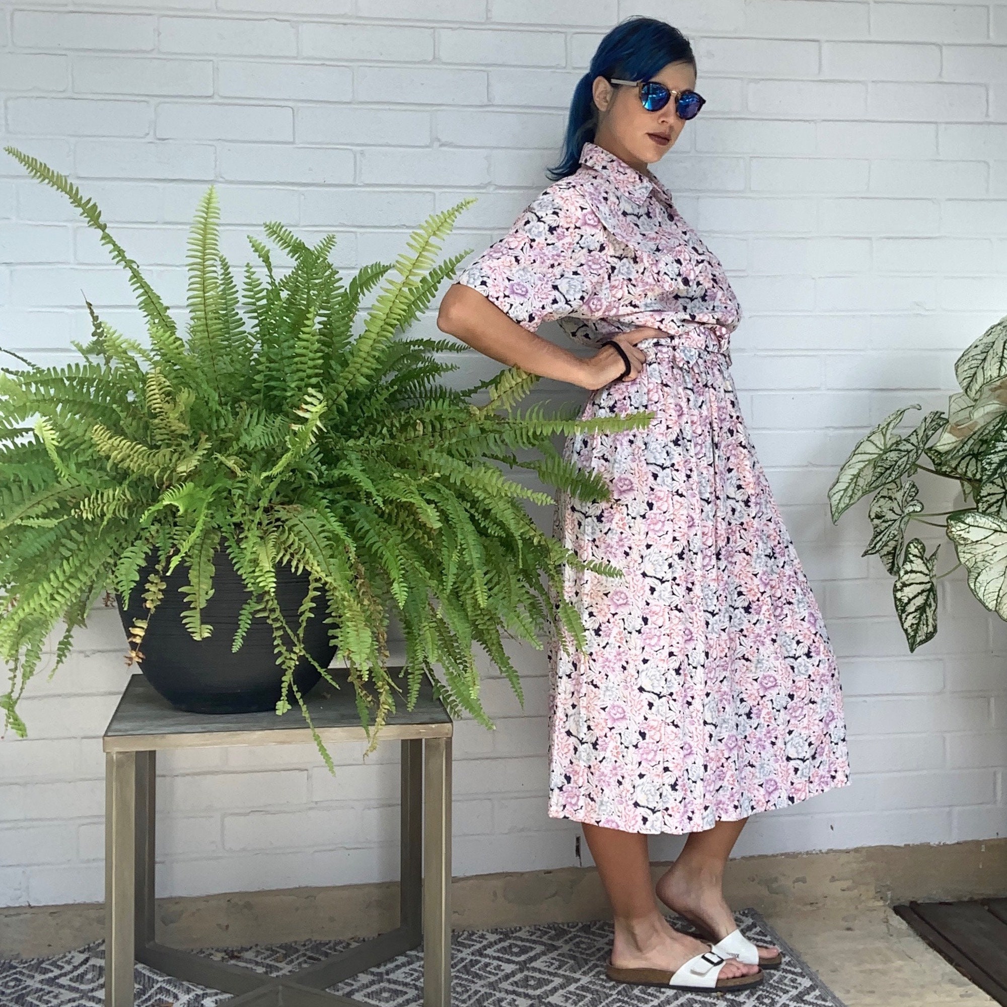 floral t shirt dress Alex | Blue & White Wear it proud and loud Navy Vintage Floral Dress