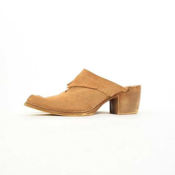 Vintage 90s Mootsies Tootsie Western Mules Suede L