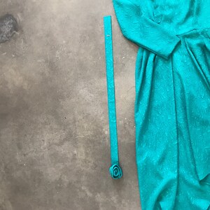 80s Prom Dress / Vintage Prom Dress / Maxi Wrap Dress / Green Dress image 4