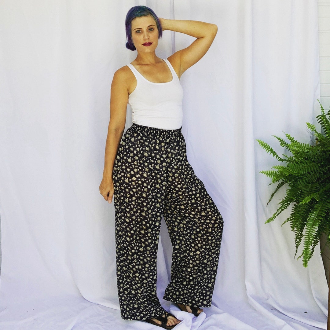 パンツ 80s dead stock flower pattern pants Vtg 80's Floral Pants | Deadstock Vintage High Waist