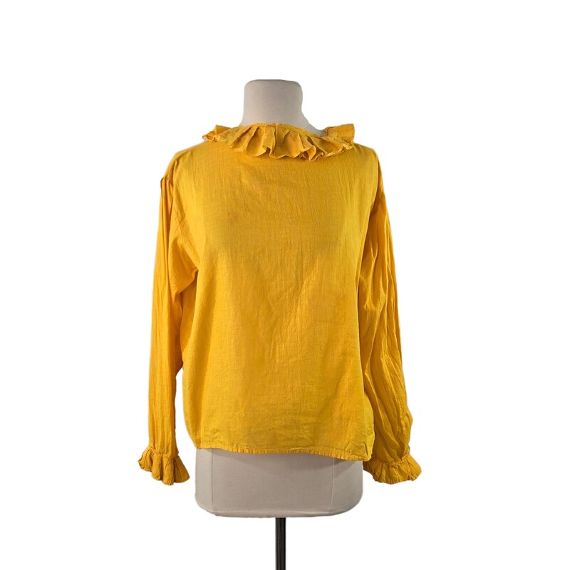 Yellow Ruffle Blouse - Etsy