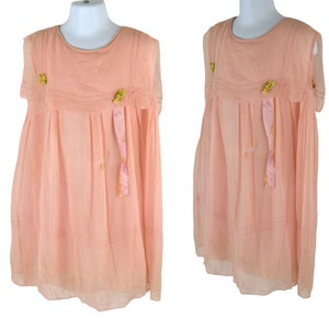 Vintage Rare Pink Muslin Sleeveless Girls Dress, Toddler Girl Dress, Needs TLC, Wounded Bird image 1