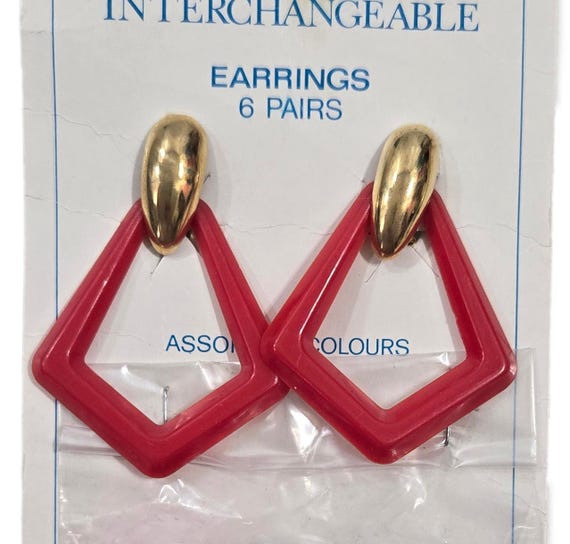 1990s NOS Multicolored Interchangeable Earrings, … - image 5