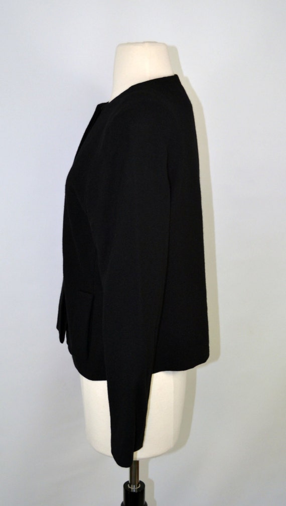 1960s Black Felted Wool Jacket by Piat LTD, Simpl… - image 2