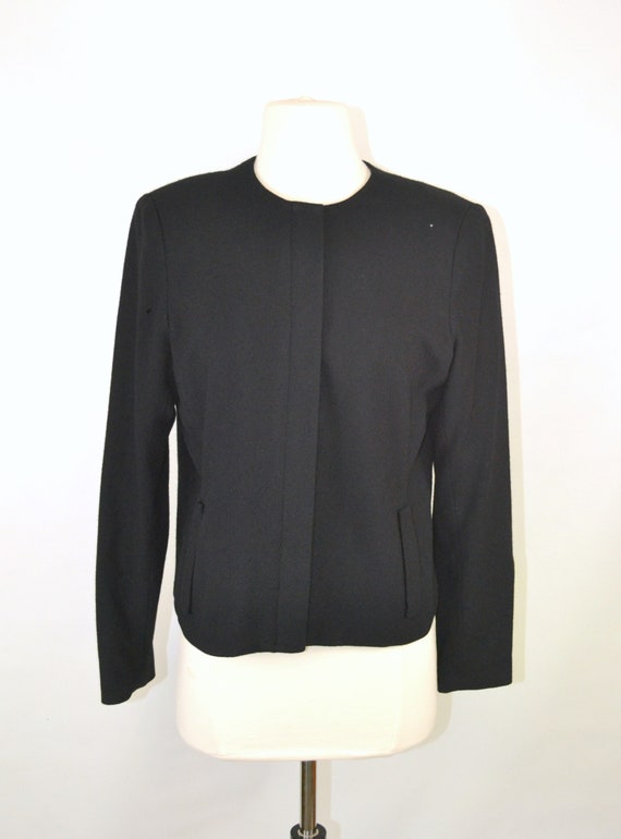 1960s Black Felted Wool Jacket by Piat LTD, Simpl… - image 10