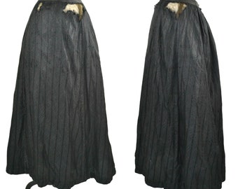 Victorian Black Walking Skirt, Estate Fresh, Needs TLC, Pattern Piece