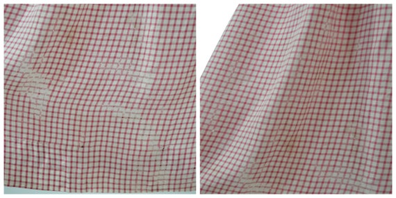 1940s/1950s Red and White Small Checkered Plaid H… - image 9