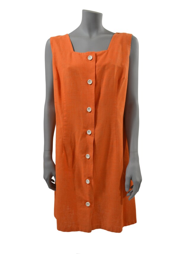 1960s/1970s Orange Sleeveless Romper/Sundress - image 2