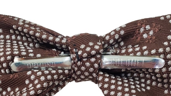 1970s Brown and White Square Geometric Bow Tie by… - image 8