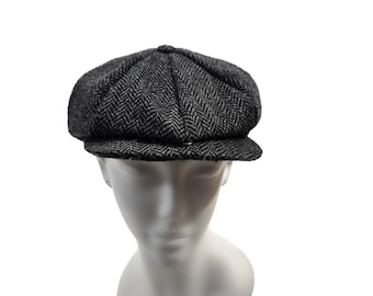 Vintage Dark Gray Newsboy/Ascot Mens Hat