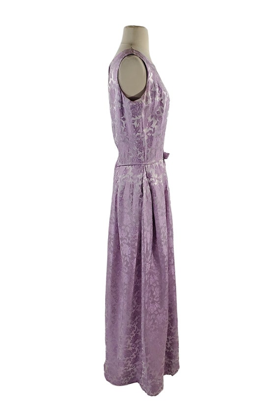 1970s Lavender Purple Damask Floor Length Formal … - image 6