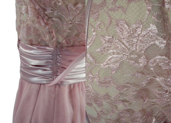 1980s Lace and Shimmery Sheer Pink Dress by Lilli… - image 9