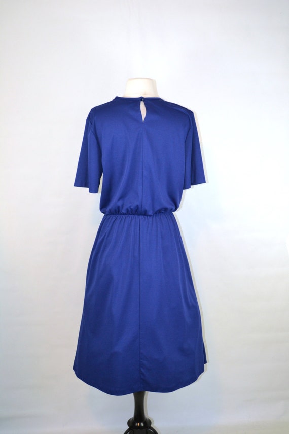 1970s Classic Blue House Blouson, Ribbed Collar/B… - image 5