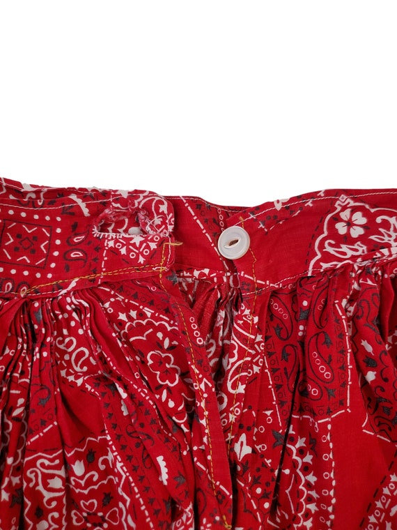 Vintage Girls Red Bandanna Skirt, Girls Size 6 - image 4