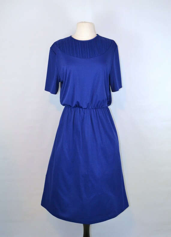 1970s Classic Blue House Blouson, Ribbed Collar/B… - image 2