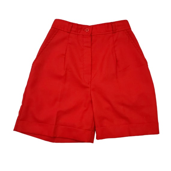 1970s Tomato Red High Waisted Shorts by Parsons P… - image 7