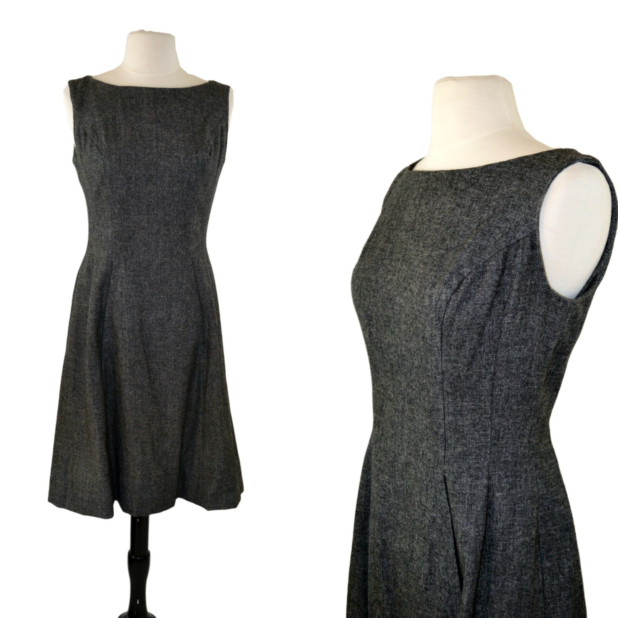 1960s Sleeveless Gray Wool Tea Length Dress by Joan Miller - Etsy