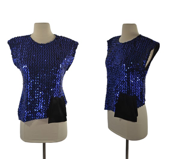 sequin sleeveless blouse