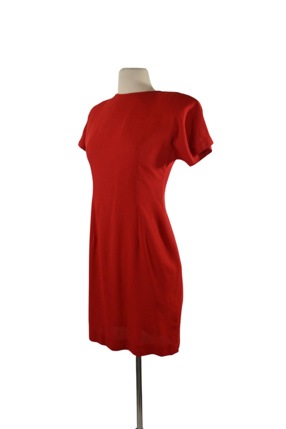 1990s Lipstick Red Sheath Dress by Late Edition L… - image 3