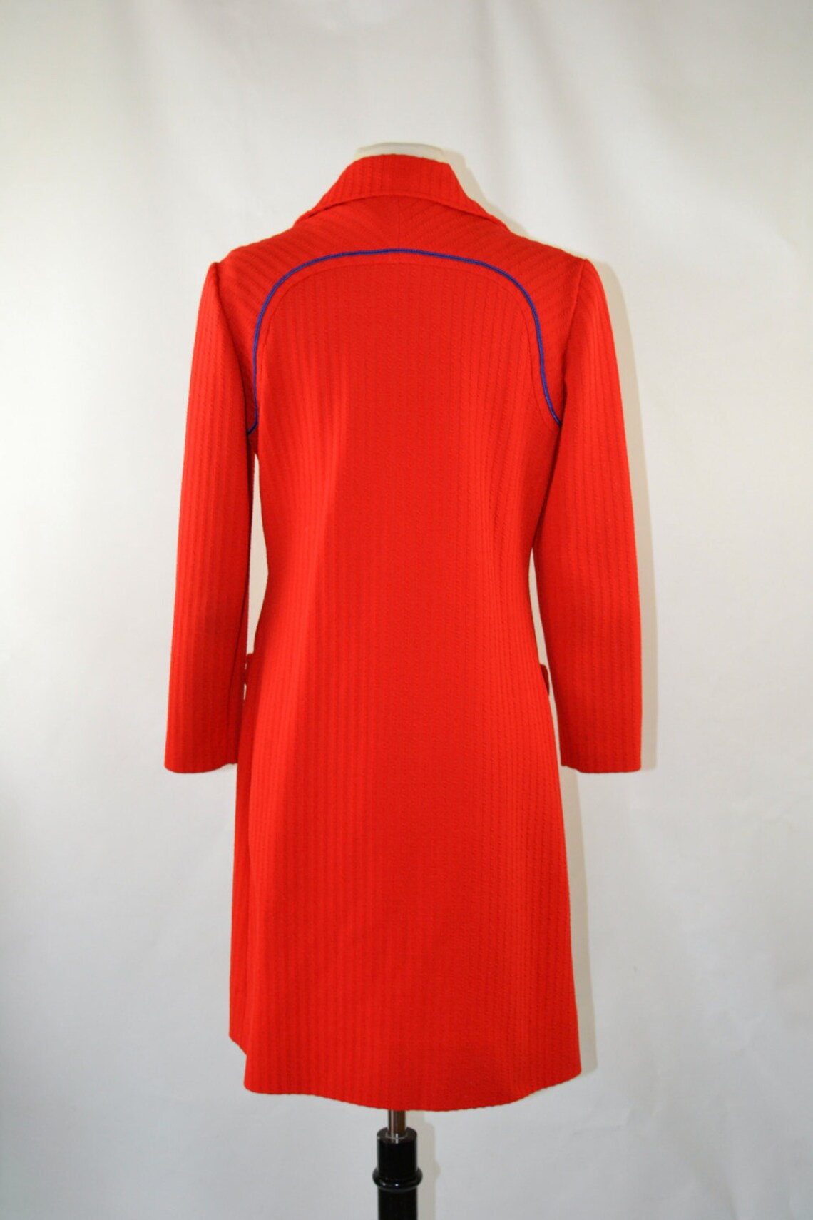 1960s Lipstick Red Ribbed Shift Coat Dress by Route One, Coast to Coast ...