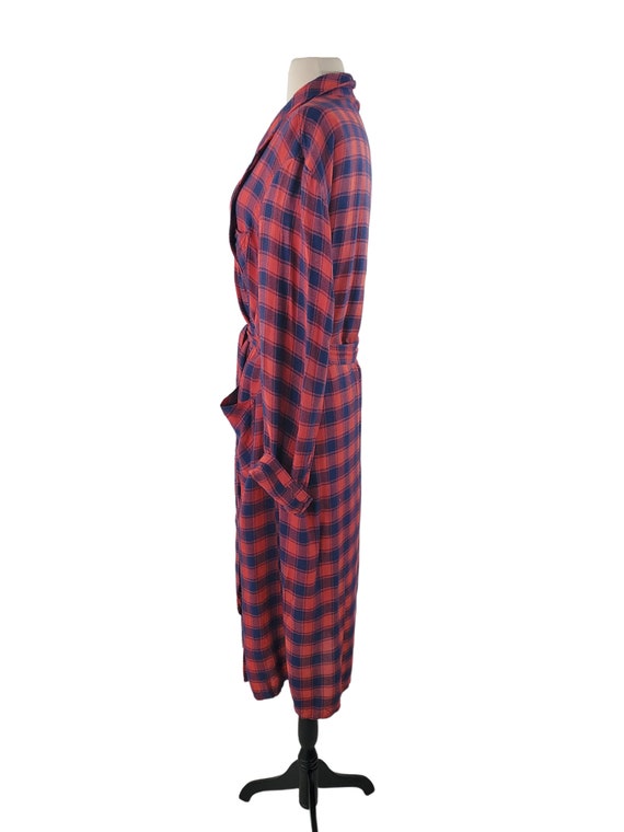 1950s/1960s Red and Blue Plaid Unisex Robe - image 4