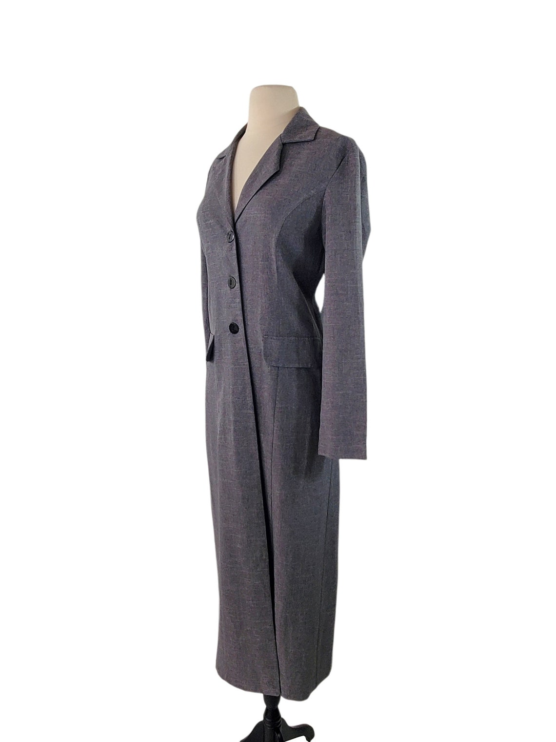 1980s Gray Summer Weight Trench Coat by City Triangles, Foto 3 von 5