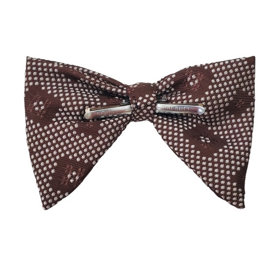 1970s Brown and White Square Geometric Bow Tie by… - image 7