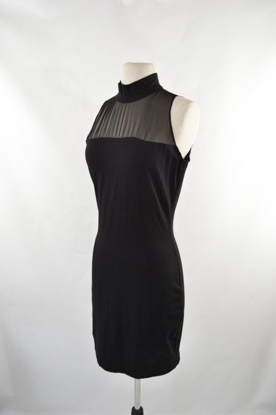 1990s Slinky Black Little Mini Dress by Arpeja, S… - image 3