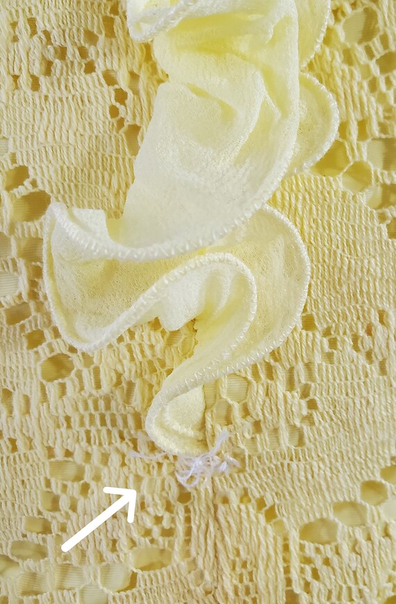 1960s/1970s Yellow Crochet Top and Chiffon Maxi D… - image 10